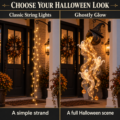 👻 Ghostly Glow Witch’s Cauldron Light – Magical Halloween Hanging Decor 🎃