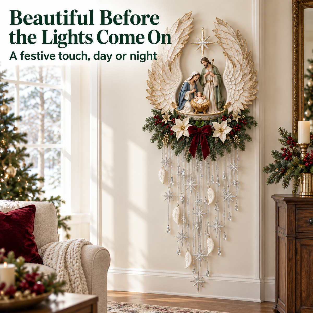 ✝️Last Day 70% OFF🪽 Angel’s Embrace Nativity Wall Light – A Meaningful Christmas Glow🎄