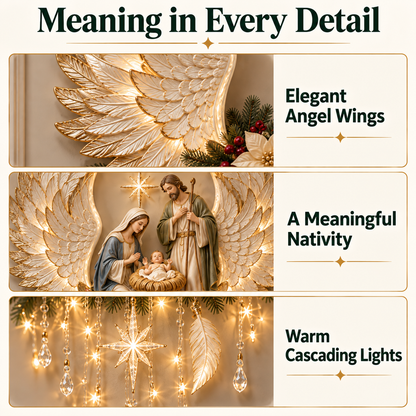✝️Last Day 70% OFF🪽 Angel’s Embrace Nativity Wall Light – A Meaningful Christmas Glow🎄