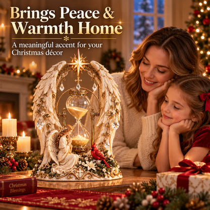 ✨ Heavenly Angel Hourglass Christmas Centerpiece 🎄 – A Timeless Symbol of Faith, Hope & Love🪽