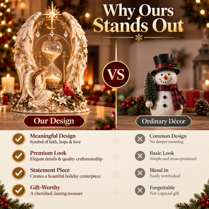 ✨ Heavenly Angel Hourglass Christmas Centerpiece 🎄 – A Timeless Symbol of Faith, Hope & Love🪽