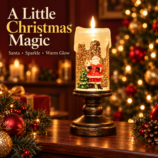 🔥😍✨Last Day 50% OFF✨ -🎄 Christmas Glow Flameless Glitter Candle ✨ Vintage-Style Holiday Decor