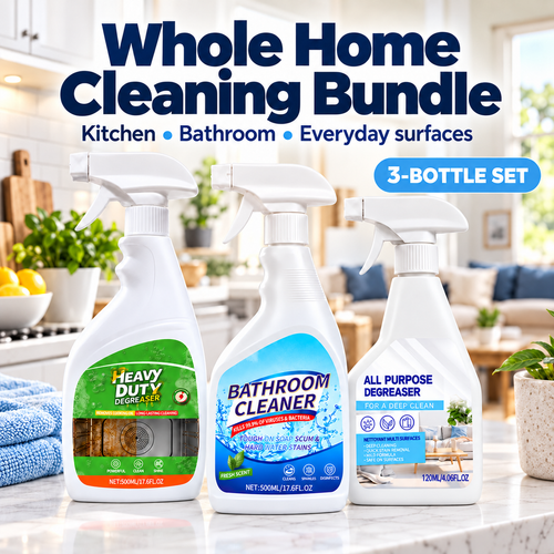 🧽 Whole Home Cleaning Bundle – 3-Bottle Set for Kitchen, Bathroom & More ✨