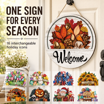 🔥 Hot Sale 49% Off — ⭕️16 PCS Interchangeable Welcome Sign for Front Door