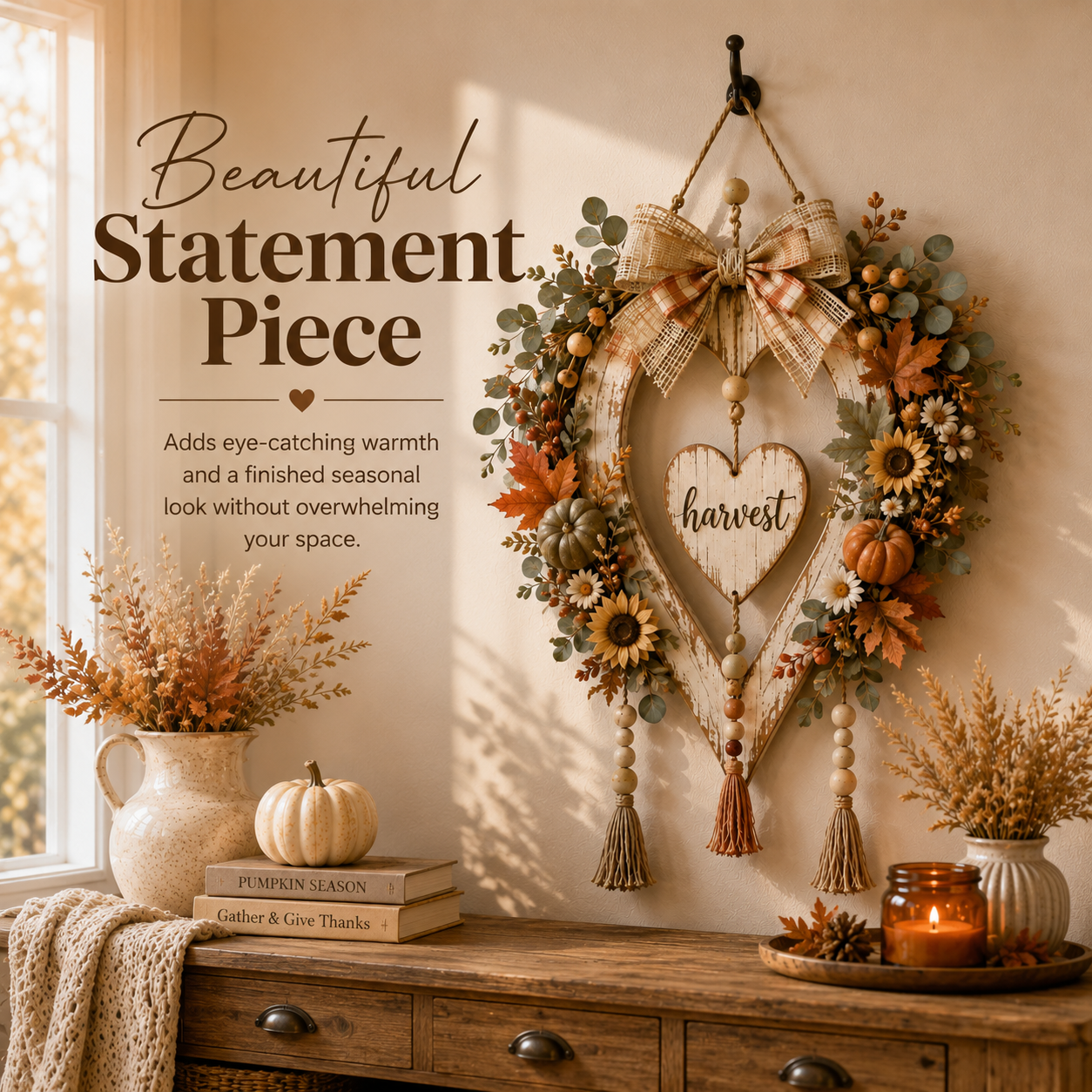 🔥LAST DAY 50% OFF -🍂🤎Harvest Heart Farmhouse Wall Decor