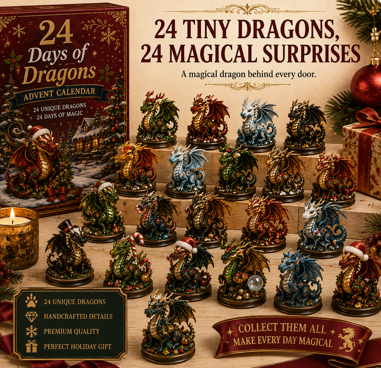 The 24-piece Christmas dragon collection
