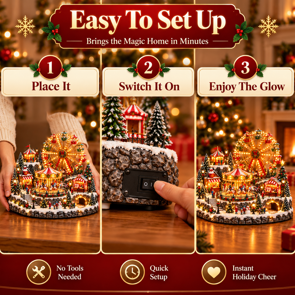 🔥 Lighted & Animated Christmas Village Collection-✨Same as the video
