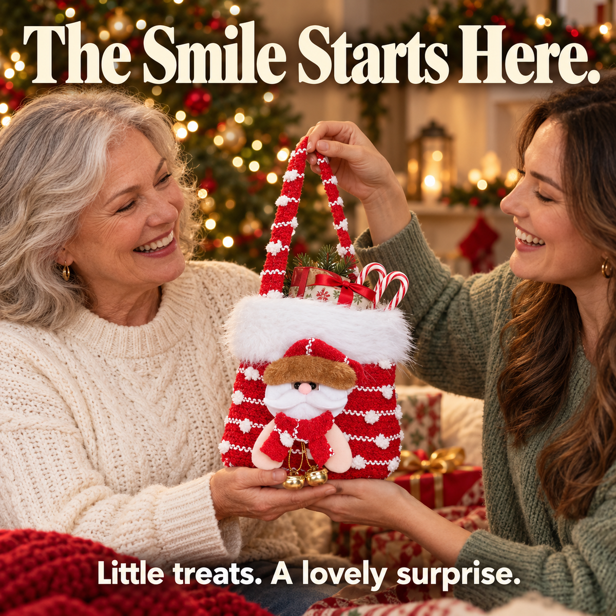 🎄 Cozy Knit Christmas Gift Bag – Make Every Little Gift Feel Special 🎁