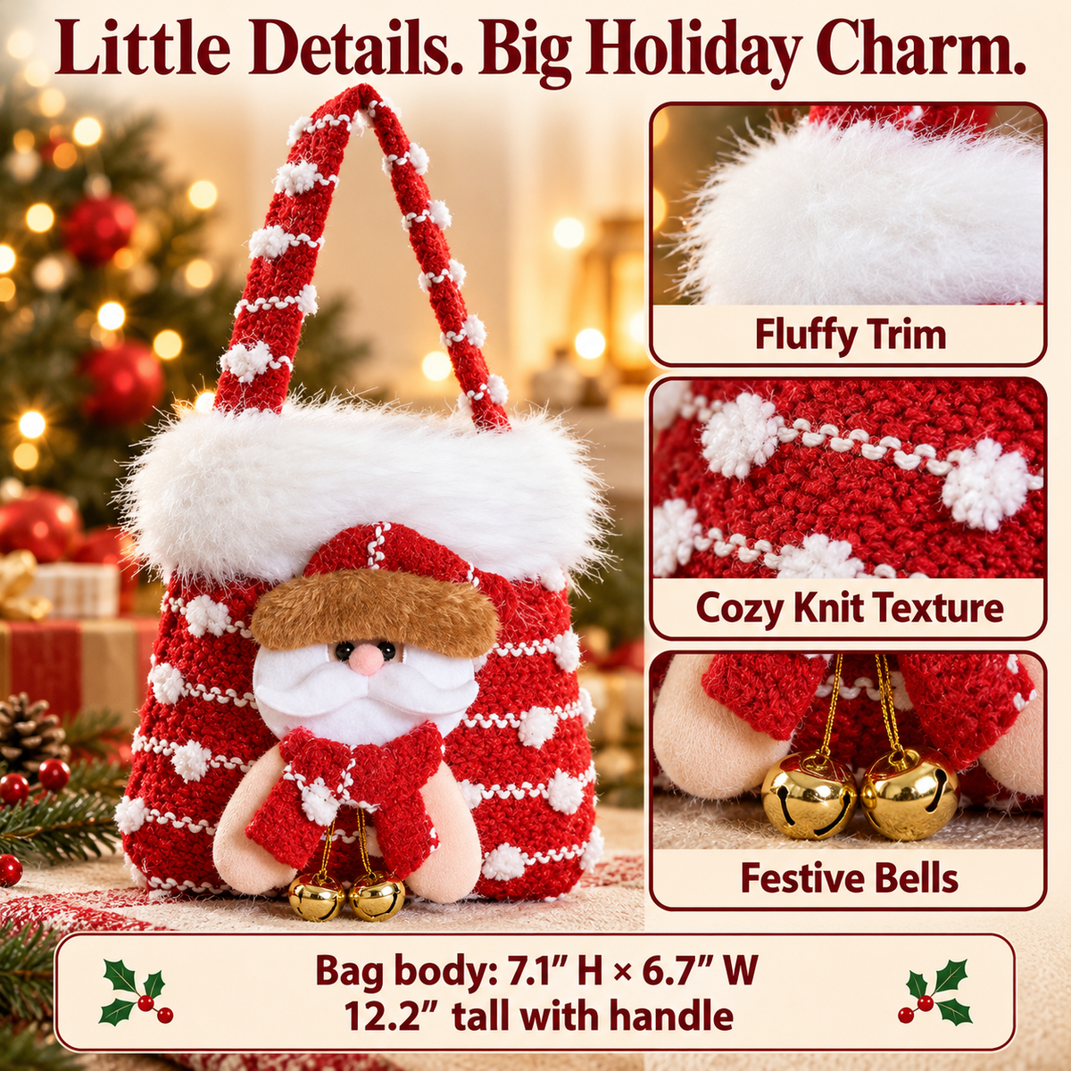 🎄 Cozy Knit Christmas Gift Bag – Make Every Little Gift Feel Special 🎁