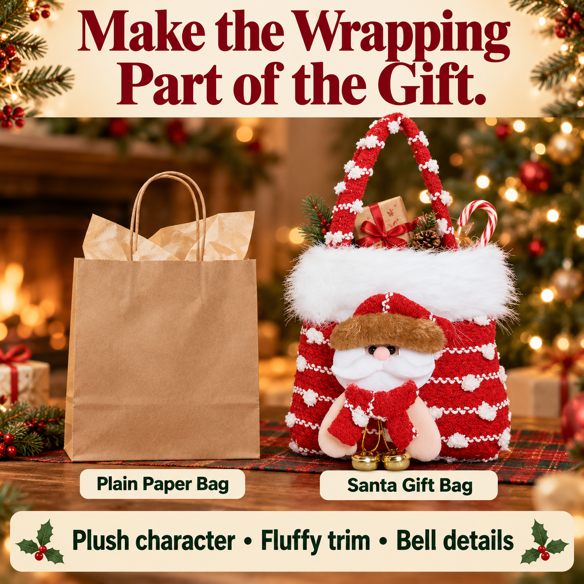 🎄 Cozy Knit Christmas Gift Bag – Make Every Little Gift Feel Special 🎁