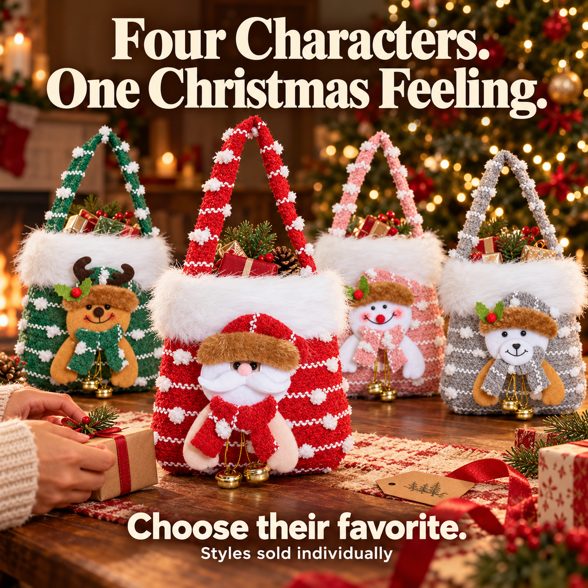 🎄 Cozy Knit Christmas Gift Bag – Make Every Little Gift Feel Special 🎁
