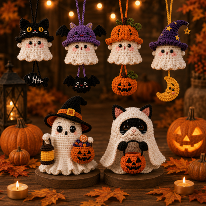 🎃 Halloween SALE 70% OFF 👻 Handmade Crochet Ghost Car Charm
