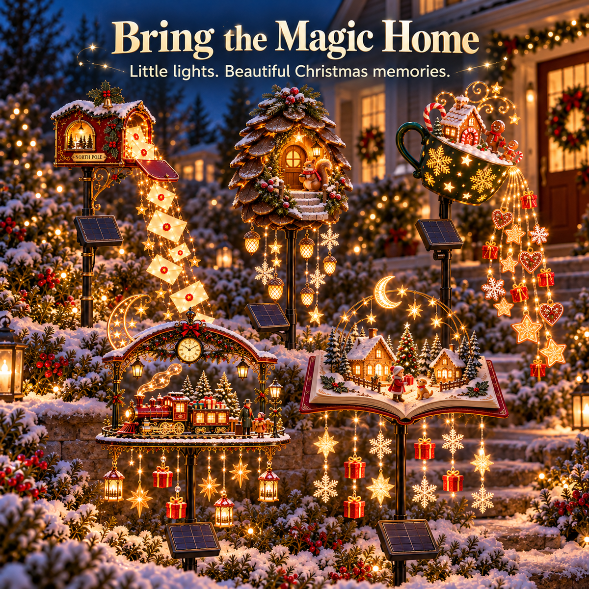 📮 North Pole Wishes Solar Mailbox Light – ✨ A Cascade of Christmas Letters to Light Up Your Garden 🎄