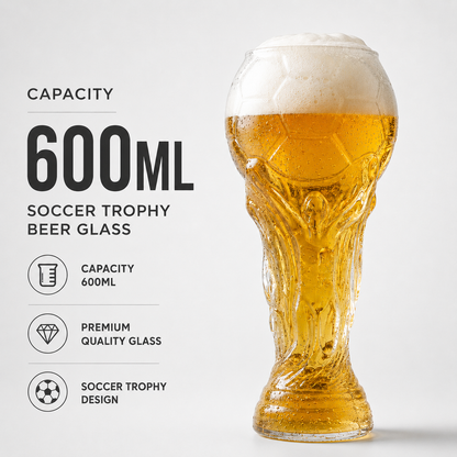 ⚽ Soccer Trophy Beer Glass | Trophy Design For Game Day Cheers