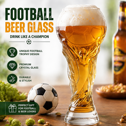 ⚽ Soccer Trophy Beer Glass | Trophy Design For Game Day Cheers