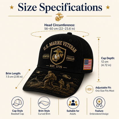 U.S. Marine Veteran Semper Fidelis Commemorative Cap 🎁