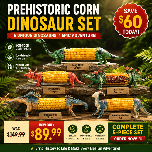 🔥Last Day Promotion🦖Dinosaur Corn Holders for Corn On The Cob🧒 - Funny Corn Cob Holder for Kids and Adults with Stainless Steel Prongs🌽
