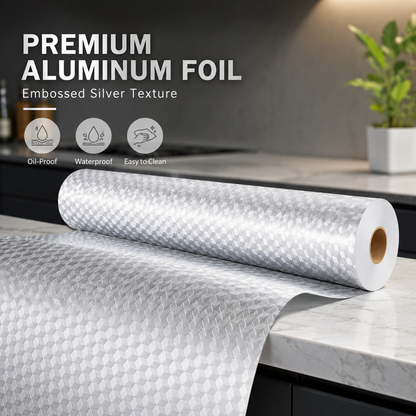 ✨Limited time 49% OFF-Stainless Steel Kitchen Oil-Proof Adhesive Wallpaper Roll