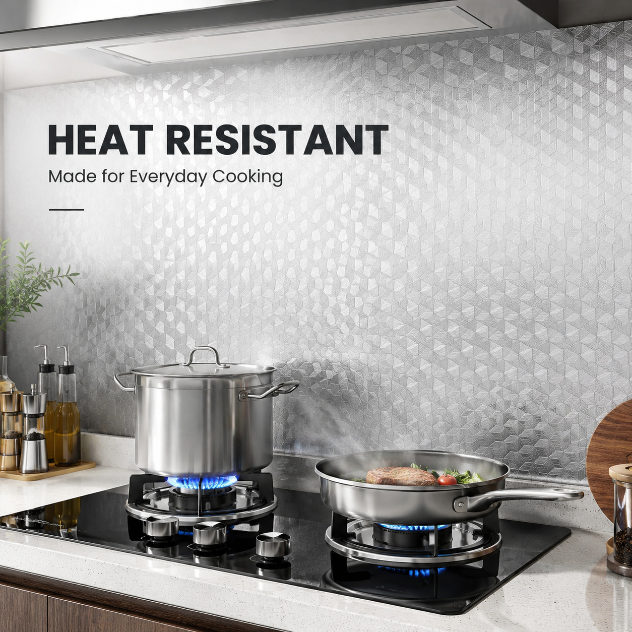 ✨Limited time 49% OFF-Stainless Steel Kitchen Oil-Proof Adhesive Wallpaper Roll
