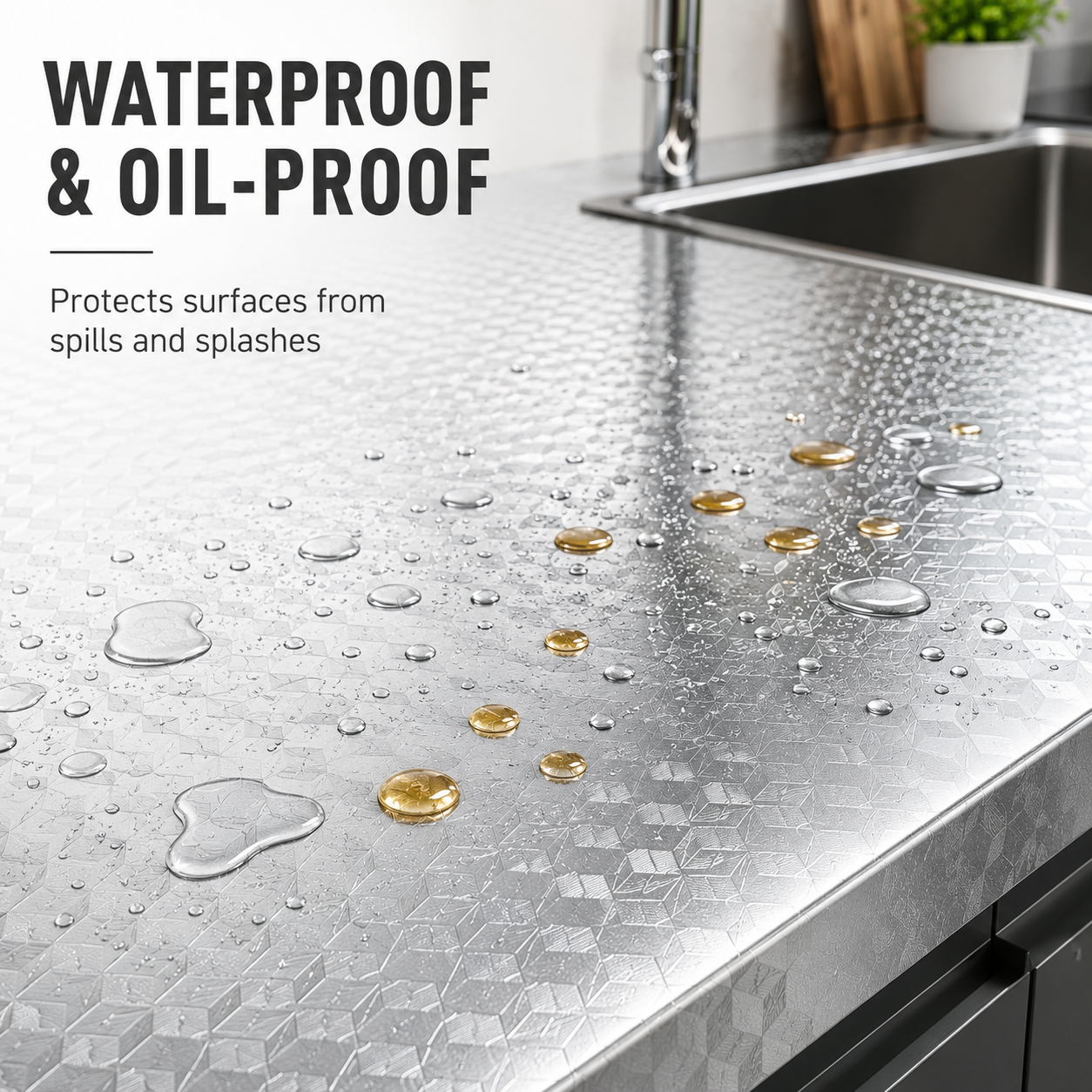 ✨Limited time 49% OFF-Stainless Steel Kitchen Oil-Proof Adhesive Wallpaper Roll