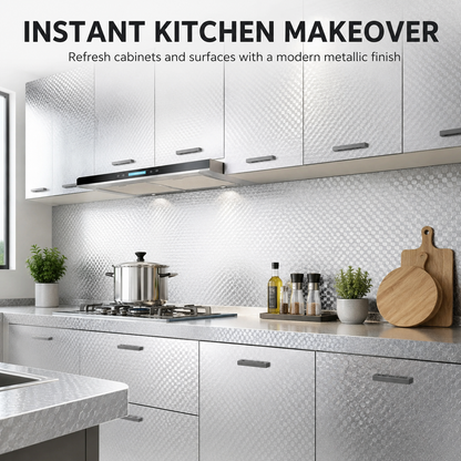 ✨Limited time 49% OFF-Stainless Steel Kitchen Oil-Proof Adhesive Wallpaper Roll