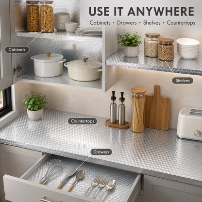 ✨Limited time 49% OFF-Stainless Steel Kitchen Oil-Proof Adhesive Wallpaper Roll