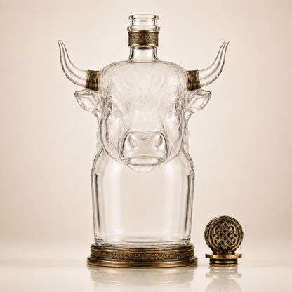 🔥Last Day 60% OFF🐮🥃Highland Cow Private Cask 21 Years Cow Head Shaped Scotch Whisky Bottle