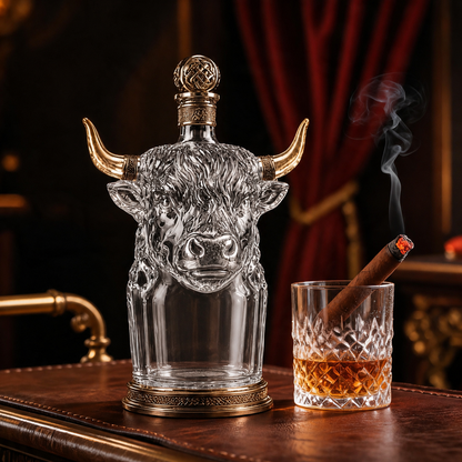🔥Last Day 60% OFF🐮🥃Highland Cow Private Cask 21 Years Cow Head Shaped Scotch Whisky Bottle