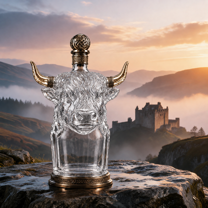 🔥Last Day 60% OFF🐮🥃Highland Cow Private Cask 21 Years Cow Head Shaped Scotch Whisky Bottle