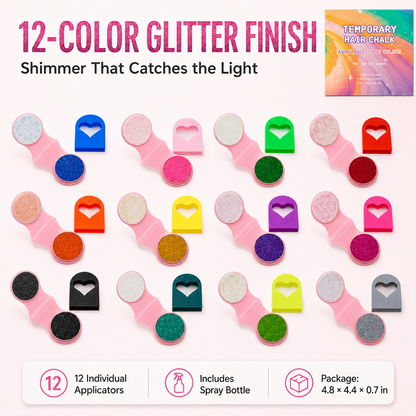 🔥 Last Day 49% OFF-🌈 12-Color Temporary Hair Chalk Applicator Set