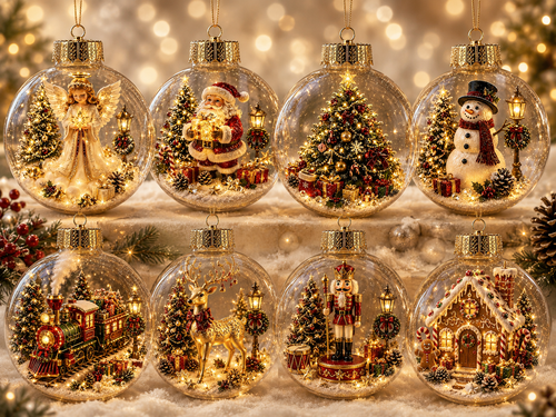🎄Glowing Christmas Diorama Ornament – Perfect Christmas Tree Decoration🎅