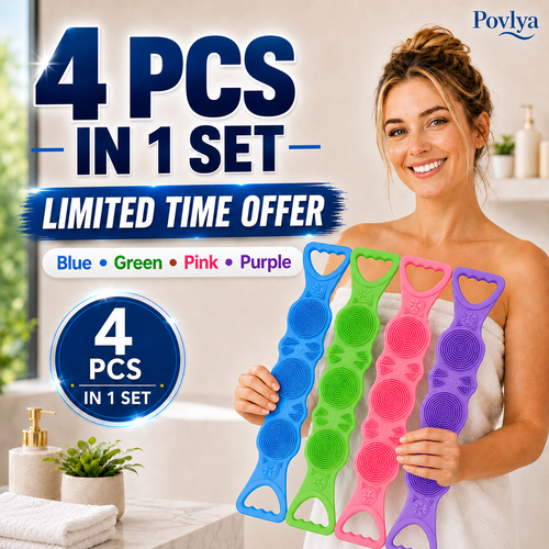 🔥49% OFF🌈 4-Pack Silicone Back Scrubber Set