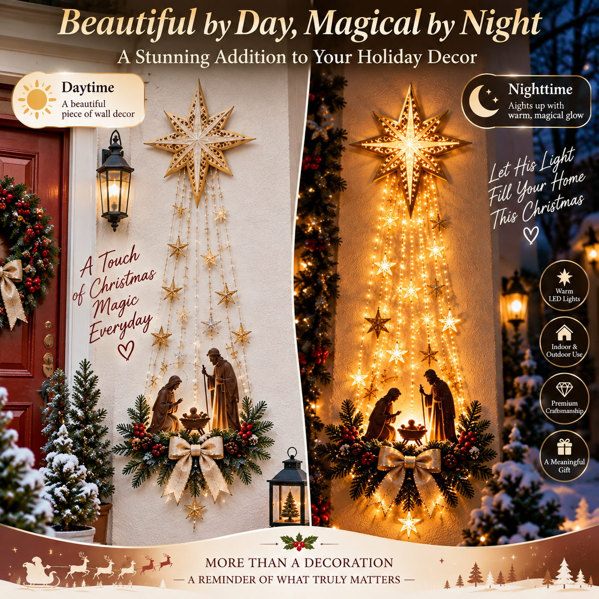 ✨ 49% OFF Nativity Wall Light — Warm Golden Glow for a Meaningful Christmas