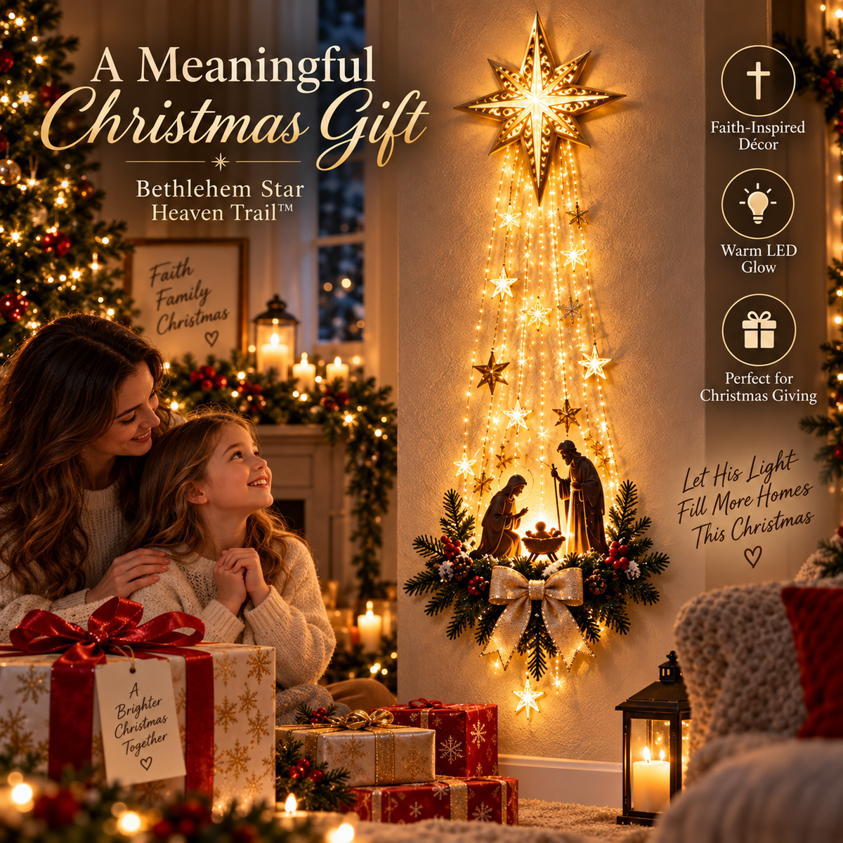 ✨ 49% OFF Nativity Wall Light — Warm Golden Glow for a Meaningful Christmas