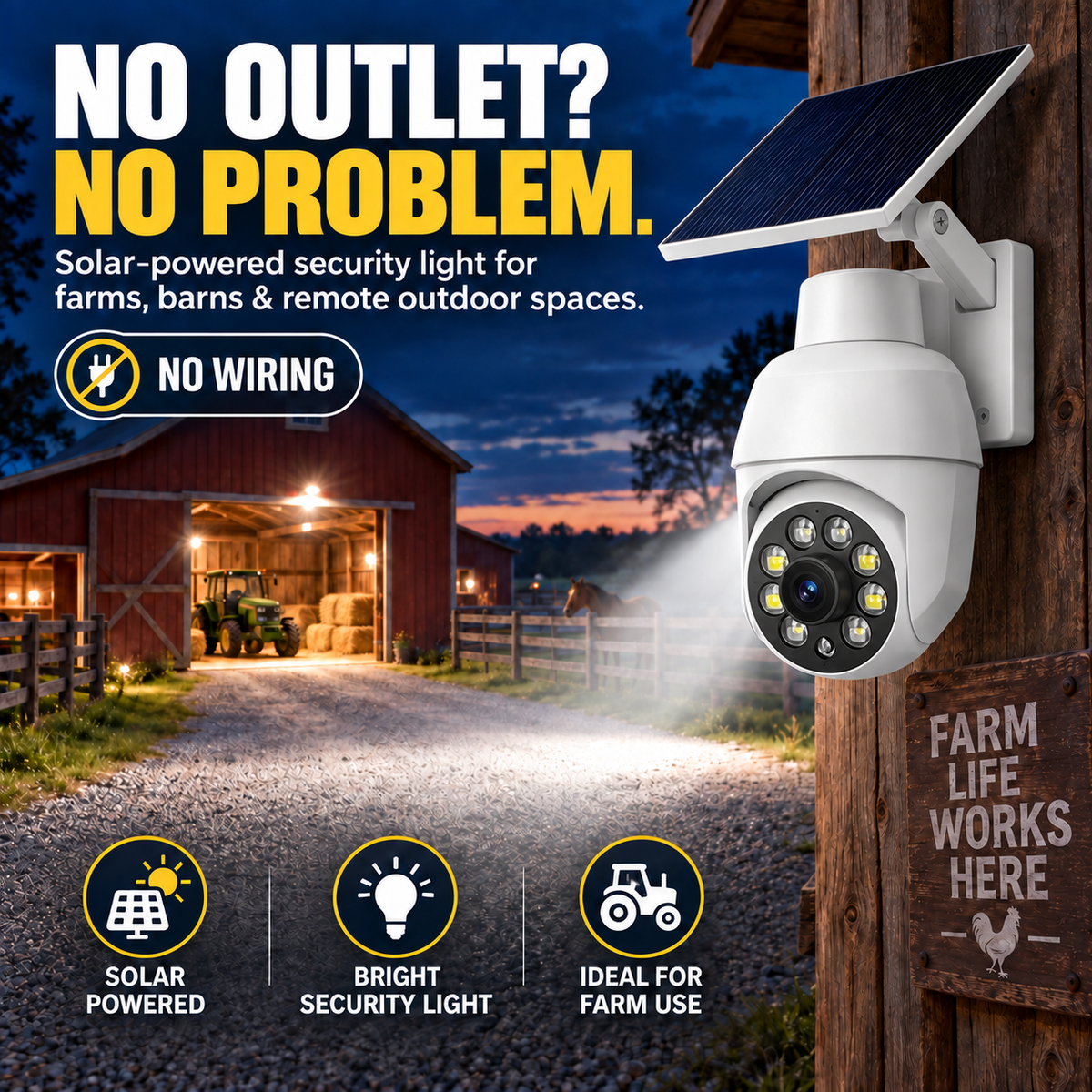 ⏰Final 6 Hours Sale 50% OFF☀️ - Solar-Powered Simulated Surveillance Camera Street Light