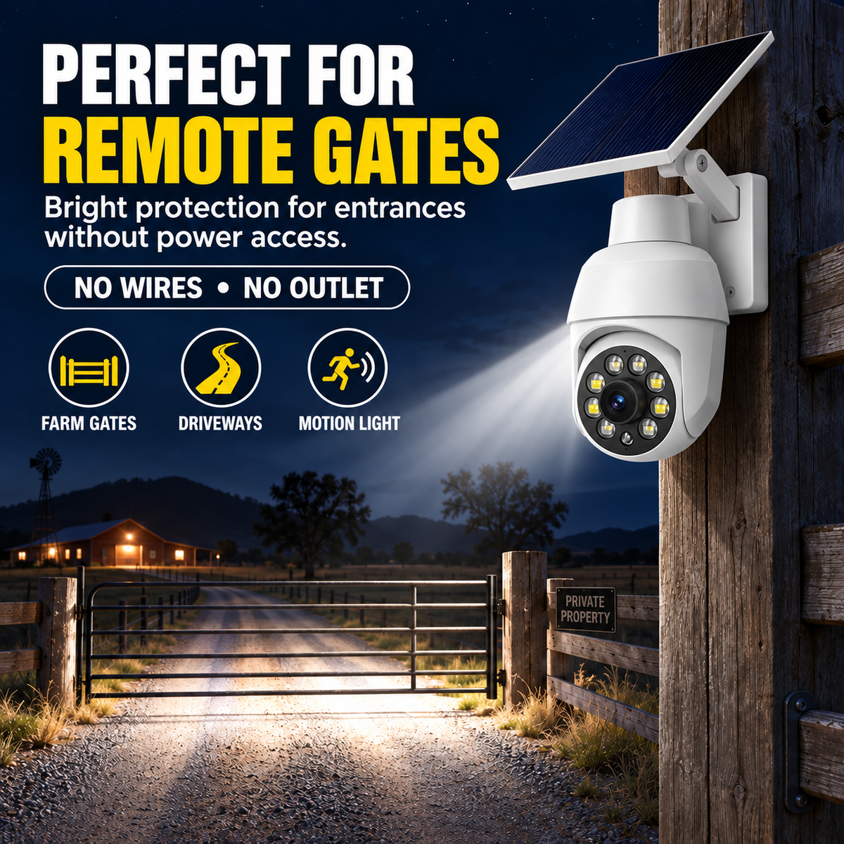 ⏰Final 6 Hours Sale 50% OFF☀️ - Solar-Powered Simulated Surveillance Camera Street Light