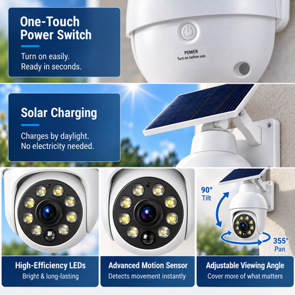 ⏰Final 6 Hours Sale 50% OFF☀️ - Solar-Powered Simulated Surveillance Camera Street Light