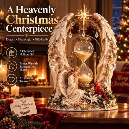 ✨ Heavenly Angel Hourglass Christmas Centerpiece 🎄 – A Timeless Symbol of Faith, Hope & Love🪽