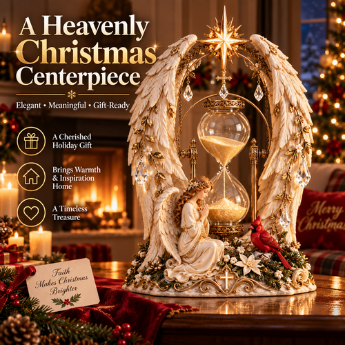 ✨ Heavenly Angel Hourglass Christmas Centerpiece 🎄 – A Timeless Symbol of Faith, Hope & Love🪽