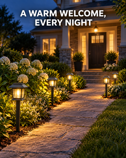 ☀️ Upgraded Vintage Solar Pathway Lights – Warm White LED Outdoor Garden & Walkway Lighting ✨