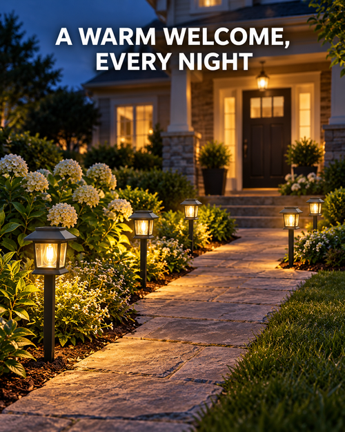 ☀️ Upgraded Vintage Solar Pathway Lights – Warm White LED Outdoor Garden & Walkway Lighting ✨