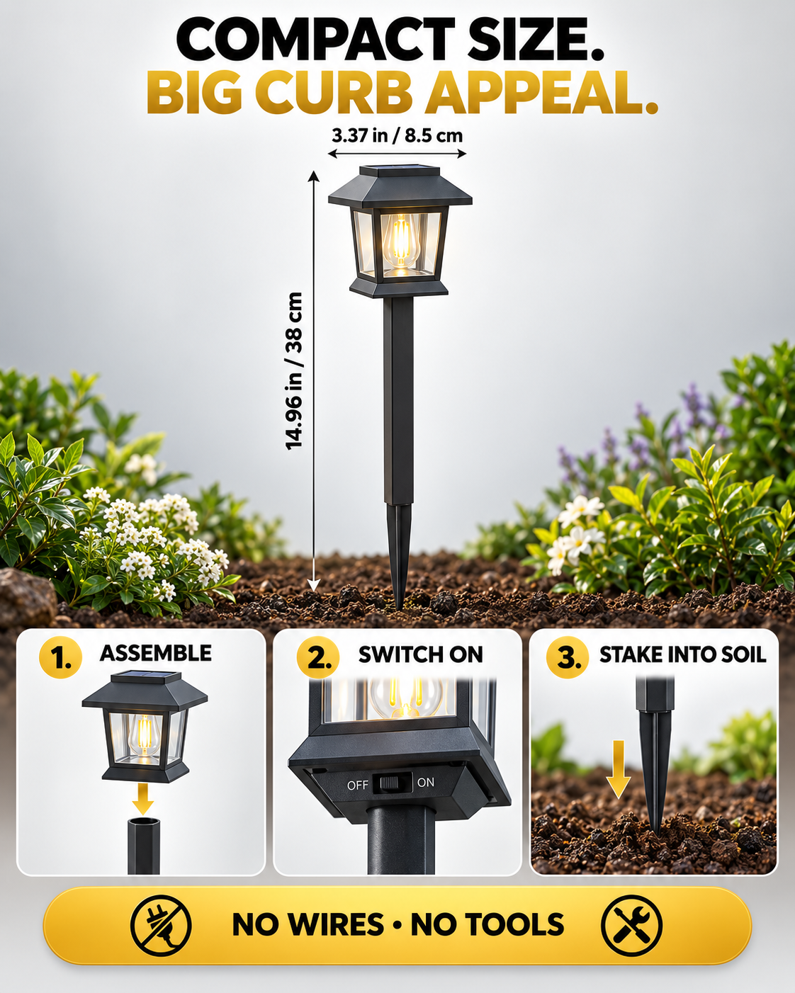 ☀️ Upgraded Vintage Solar Pathway Lights – Warm White LED Outdoor Garden & Walkway Lighting ✨