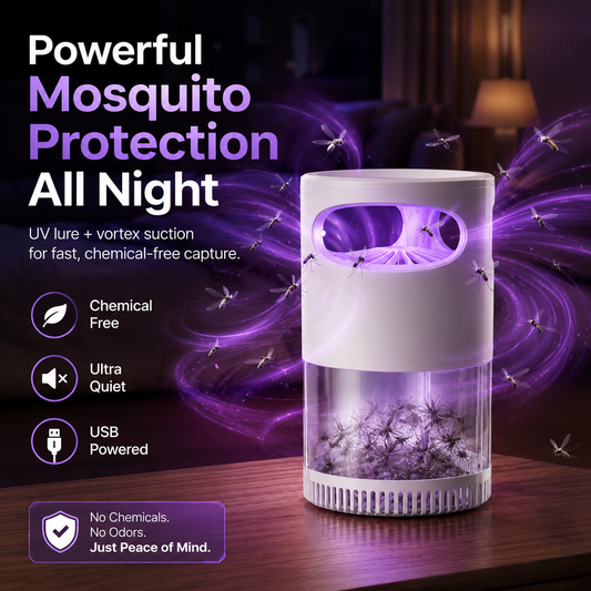 🔥 Quiet UV Mosquito Trap – Chemical-Free & Safe for Kids & Pets🦟