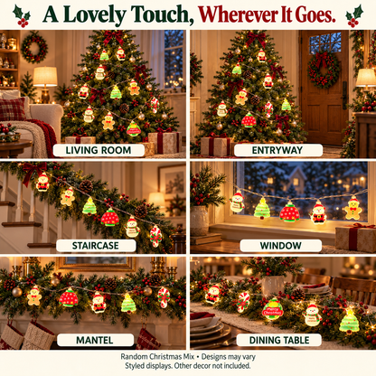 🎄 Christmas Cheer LED String Lights – A Cozy Holiday Glow for Trees, Mantels & More ✨