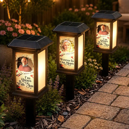 Custom Photo Memorial I'm Always With You - Personalized Solar Garden Light