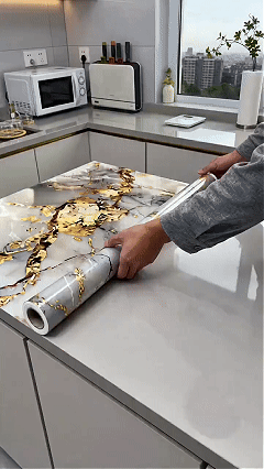 Gold Marble Pattern Self-Adhesive Wallpaper Roll
