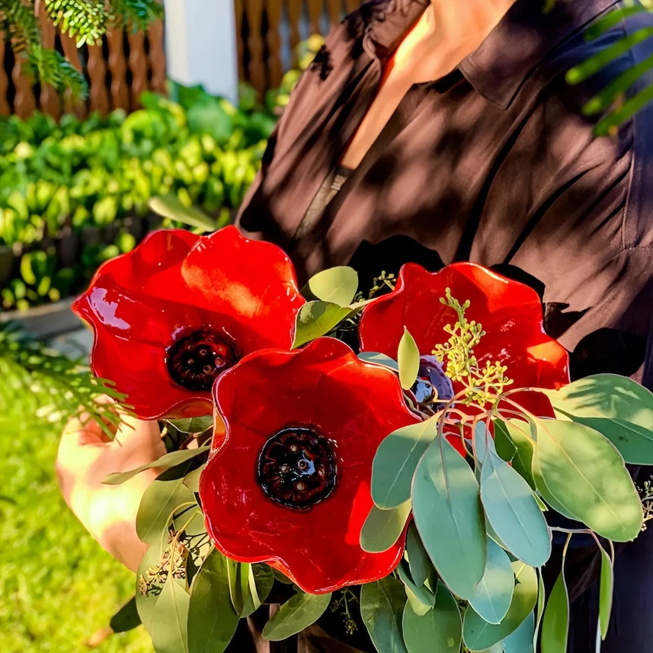 💖🎁Handmade Metal Flower Garden Stake🐦