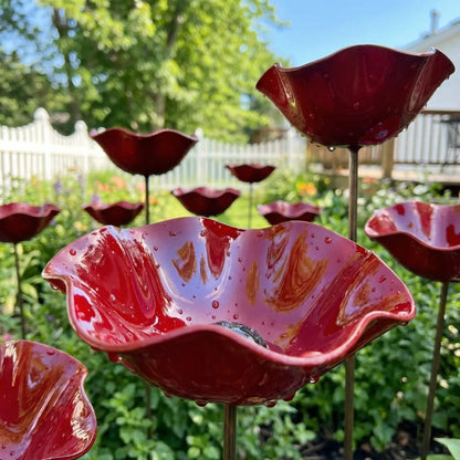 💖🎁Handmade Metal Flower Garden Stake🐦