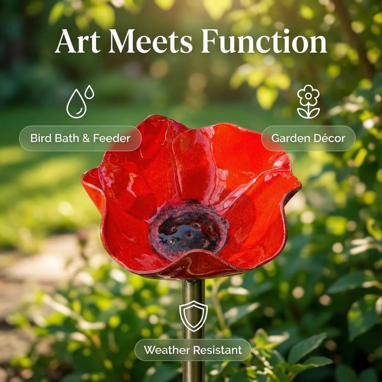 💖🎁Handmade Metal Flower Garden Stake🐦