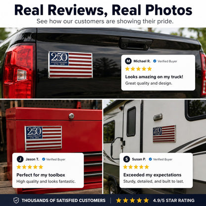 🇺🇸 Last Day Promo: 50% OFF ✝️★250th Anniversary Metal Flag Emblem★